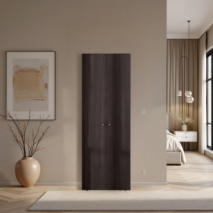 Home 2 Door Closet System, Four Fixed Shelves, Compact Wardrobe for Bedroom Organization, Laundry Room Organization, Utility Room Organization, Freestanding Storage Furniture