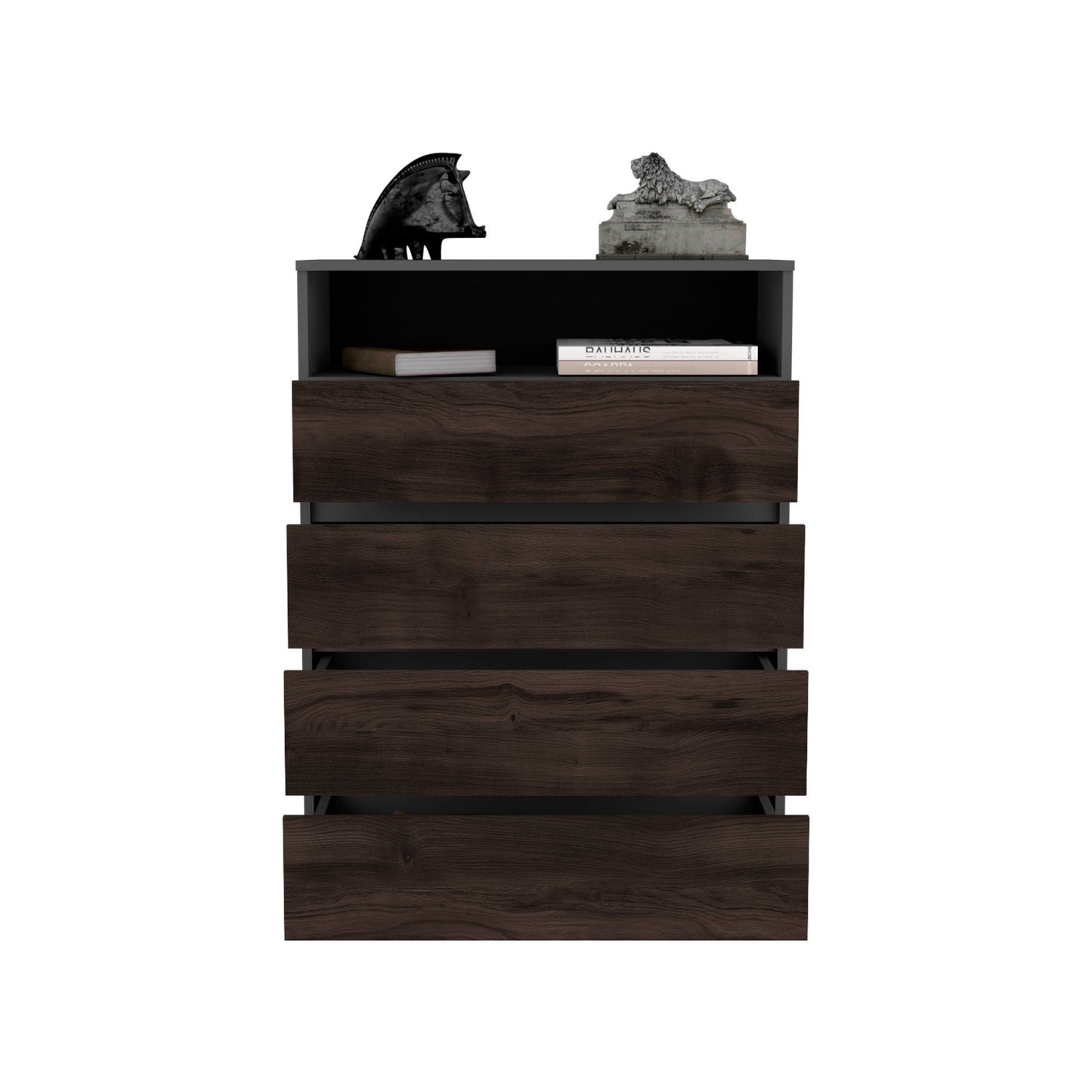 Alpine Four Drawer Dresser With Spacious Storage And Modern Handles