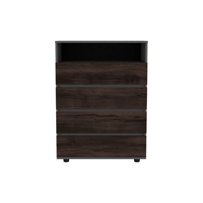 Alpine Four Drawer Dresser With Spacious Storage And Modern Handles