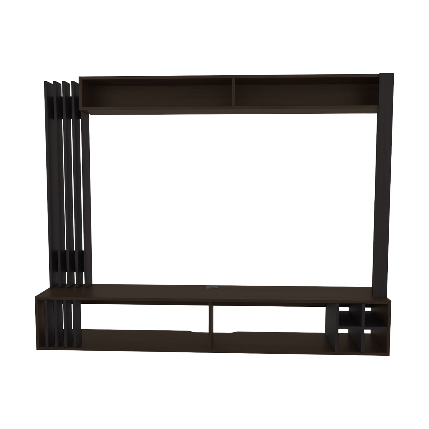 Bremmen Entertainment Center With Open Shelves, Tv Panel And Storage Compartment For Living Room or Bedroom