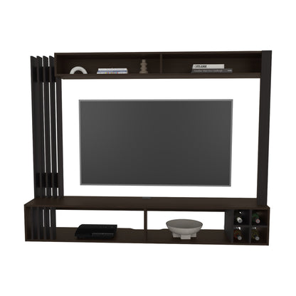 Bremmen Entertainment Center With Open Shelves, Tv Panel And Storage Compartment For Living Room or Bedroom