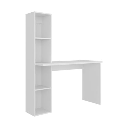 Aston Modern Computer Desk with Integrated Booshelf with Multi-Tier Open Shelves