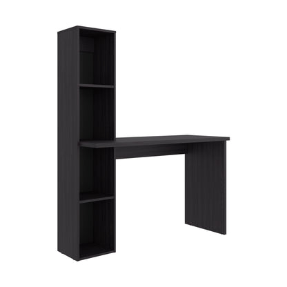 Aston Modern Computer Desk with Integrated Booshelf with Multi-Tier Open Shelves