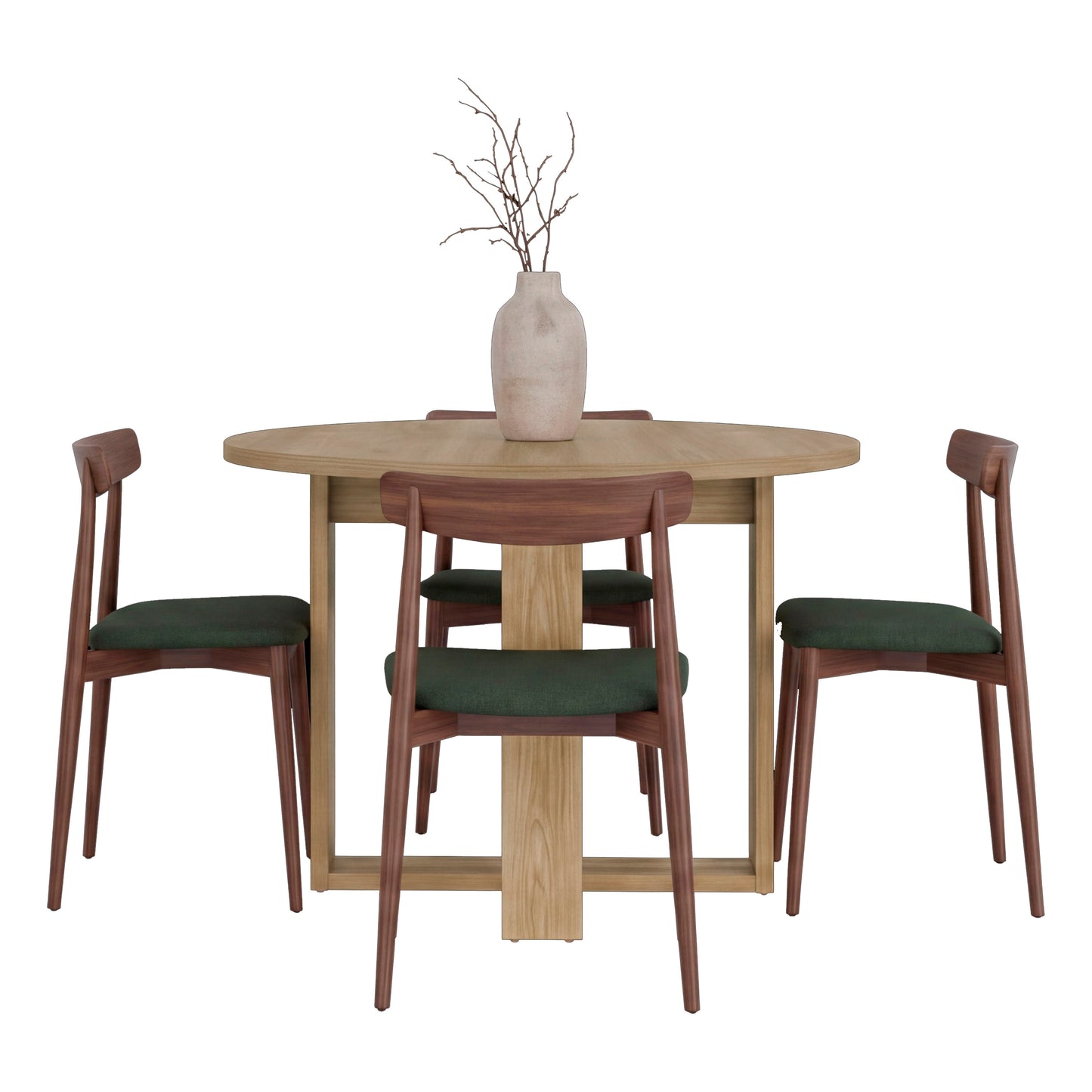 Lily Minimalist Circular Dining Table, Freestanding Dining Room Option, Fits up to 4 Chairs