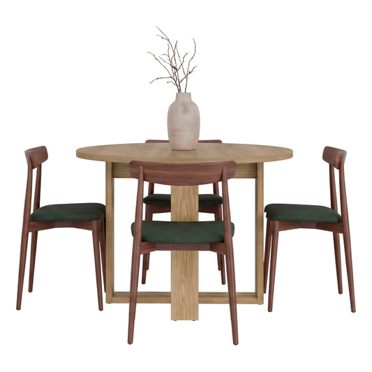 Lily Minimalist Circular Dining Table, Freestanding Dining Room Option, Fits up to 4 Chairs
