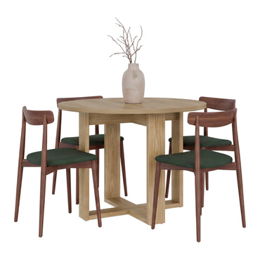 Lily Minimalist Circular Dining Table, Freestanding Dining Room Option, Fits up to 4 Chairs