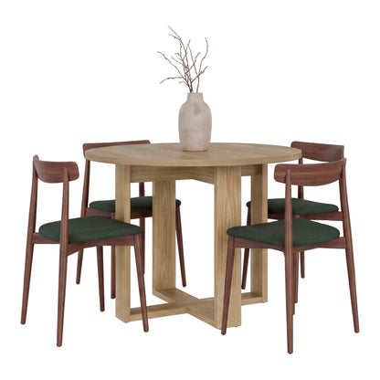 Lily Minimalist Circular Dining Table, Freestanding Dining Room Option, Fits up to 4 Chairs