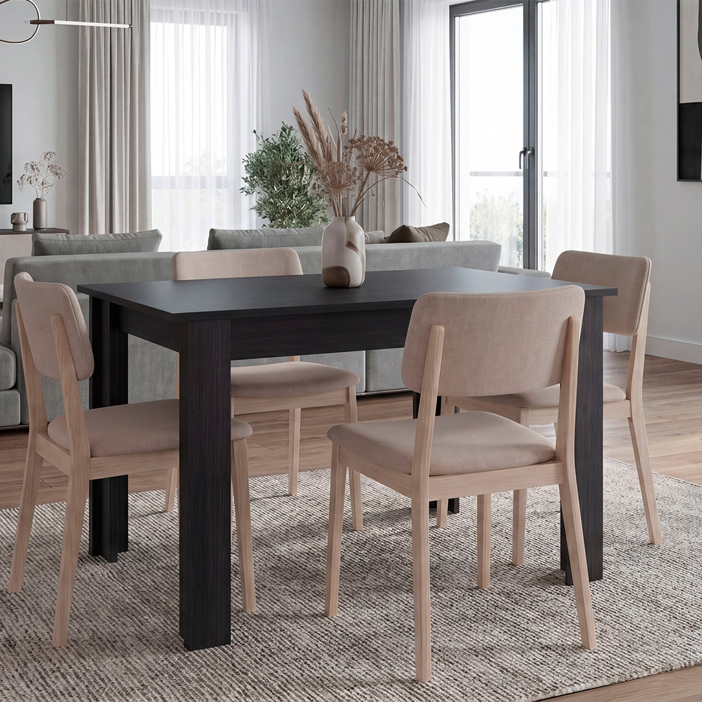 Portofino Rectangular Dining Table, Freestanding Dining Room Unit Option, Fits up to 4 Chairs