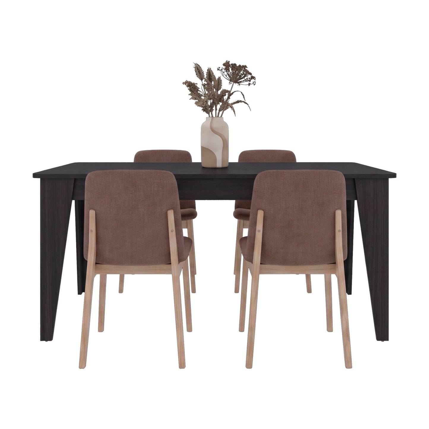 Torino Rectangular Dining Table, Four People Wooden Kitchen Table with Sturdy Legs