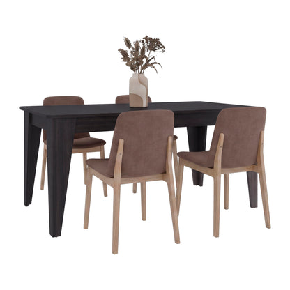 Torino Rectangular Dining Table, Four People Wooden Kitchen Table with Sturdy Legs