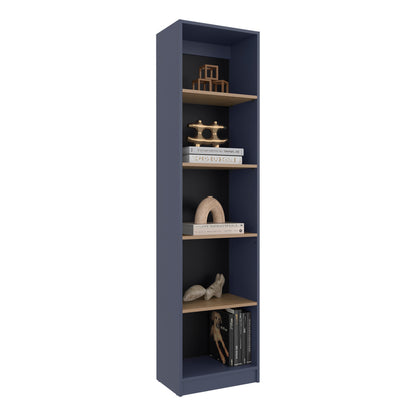 Home Xs Bookcase With 5-Tier Shelves And Slim Design, For Compact Style Living Room, Bedroom or Office Decor