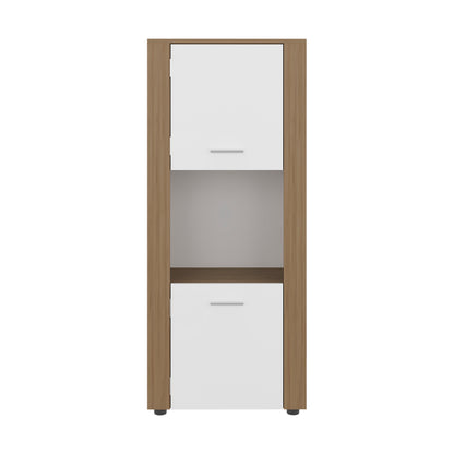 Tonalea 53" Freestanding Vertical Bookcase with Two Doors Cabinet and Three Storage Shelves, Living Room or Bedroom Storage Option