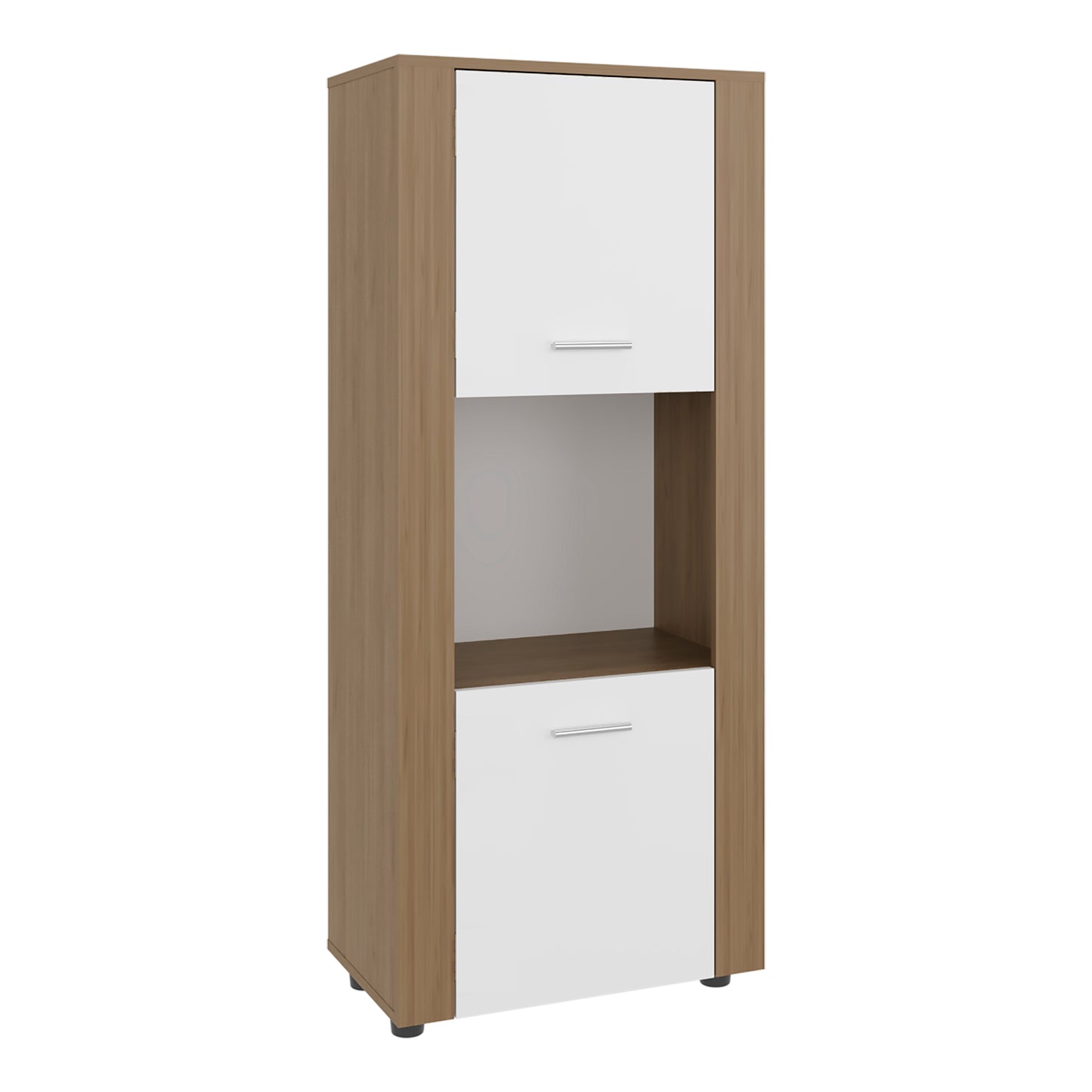 Tonalea 53" Freestanding Vertical Bookcase with Two Doors Cabinet and Three Storage Shelves, Living Room or Bedroom Storage Option