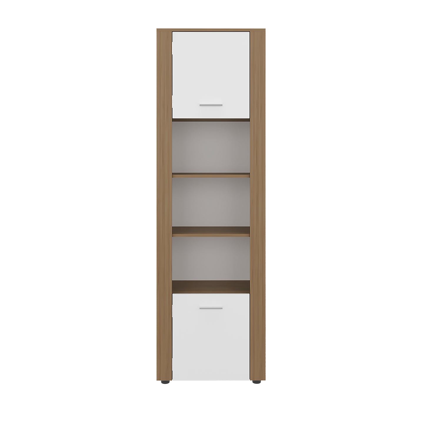 Tanalea Tall Freestanding Bookshelves and Bookcase with 3 Open Display Shelve and, 2 Doors for Hidden Storage, Living Room, Home Office or Bedroom Storage