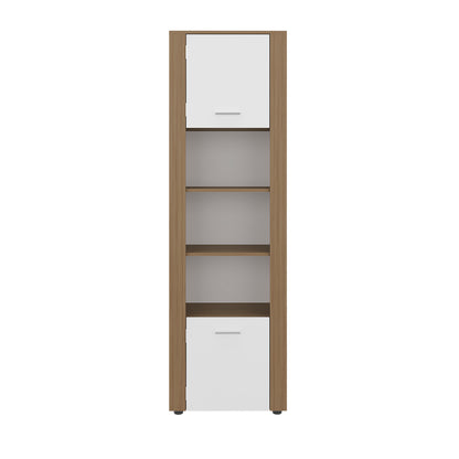 Tanalea Tall Freestanding Bookshelves and Bookcase with 3 Open Display Shelve and, 2 Doors for Hidden Storage, Living Room, Home Office or Bedroom Storage