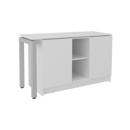 Alfie Rotable Desk 72-Inch Wide or Compact, Adjustable Workstation In Two Directions with Storage Compartments, For Home Office or Studio