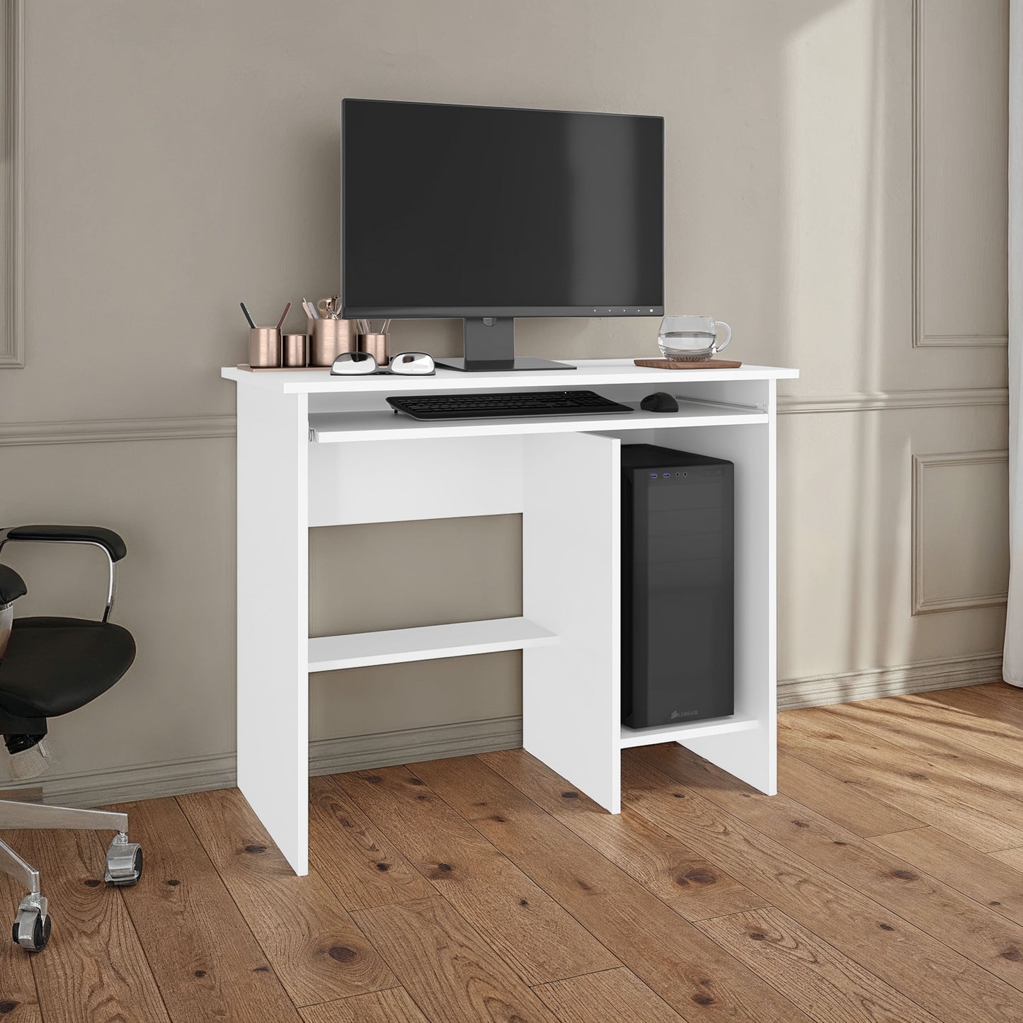 Hartland Desk for Home Office and Study Use, Rectangular Work Desk with Spacious Top, Minimalist Design for Writing, Computer Work and Daily Tasks, Compact and Versatile Workspace Solution