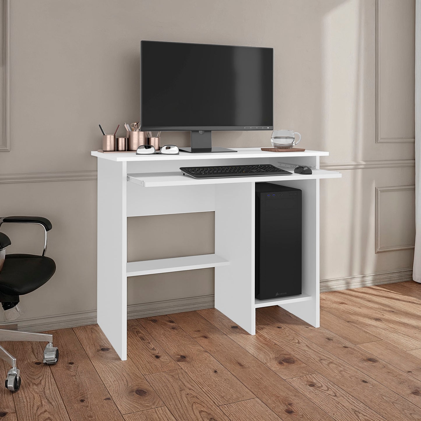 Hartland Desk for Home Office and Study Use, Rectangular Work Desk with Spacious Top, Minimalist Design for Writing, Computer Work and Daily Tasks, Compact and Versatile Workspace Solution