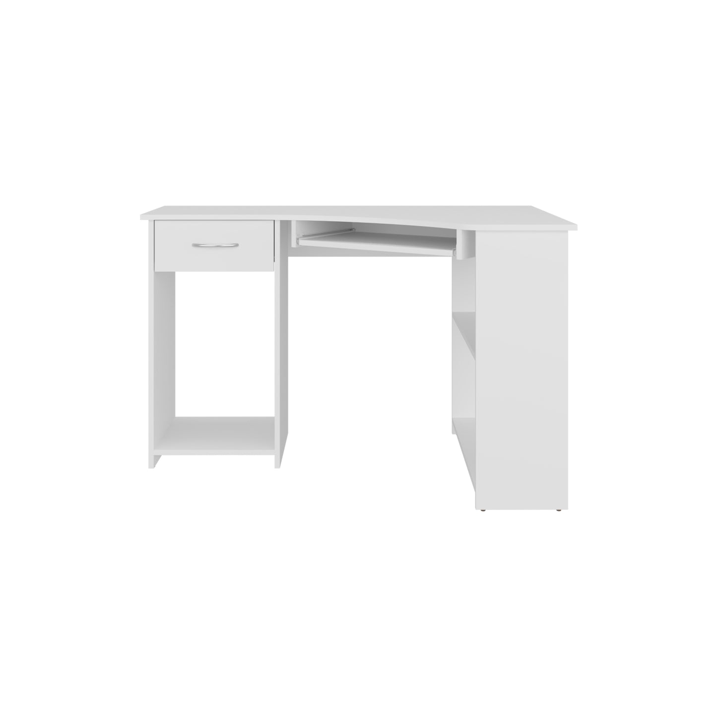 Jasper Corner Desk, Space-Saving L-Shaped Design With Two Side Shelves