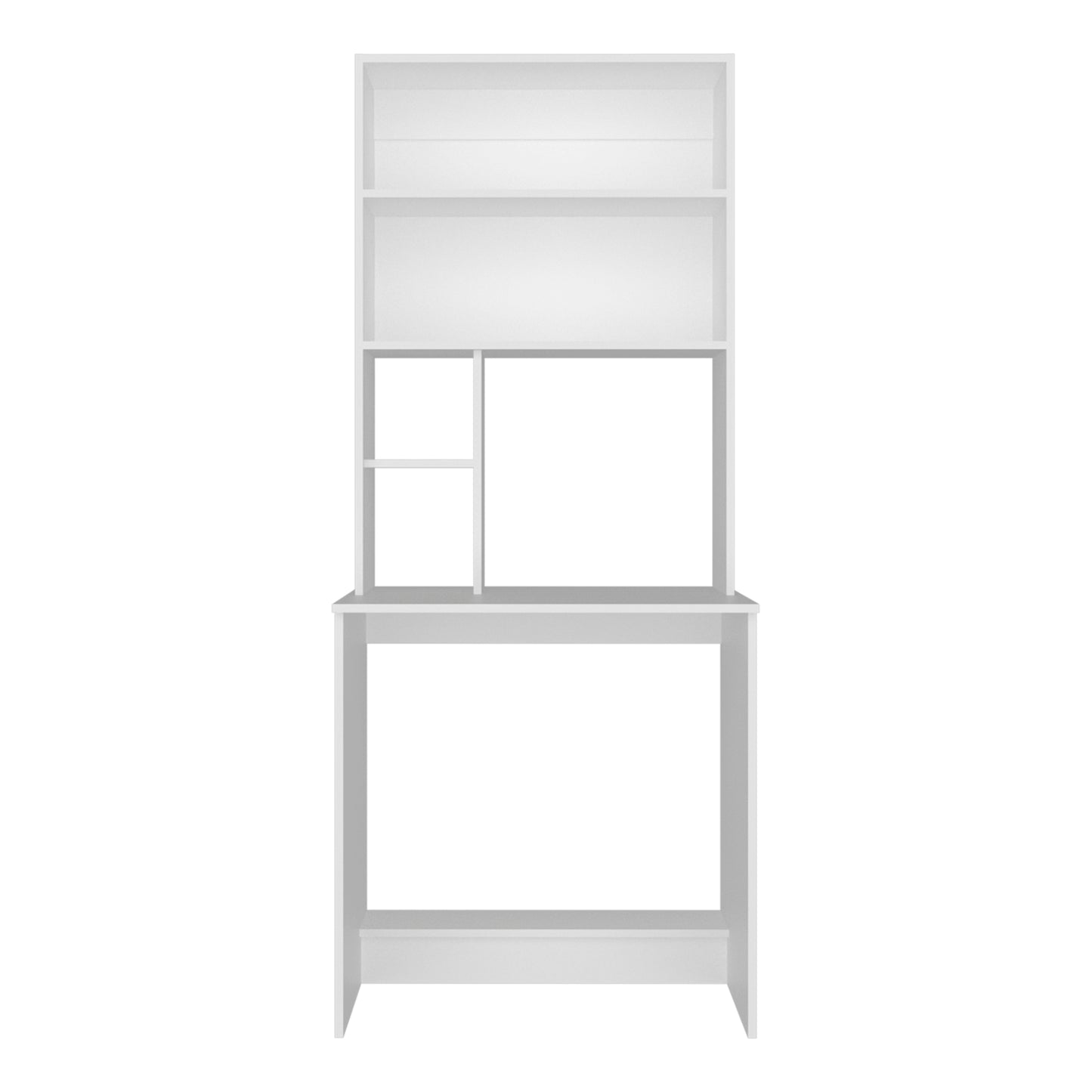 Tuhome Compu Hutch Desk with Four Shelves, One Lower Shelf, Writing Desk, Space-Saving Solution for Home Office or Study