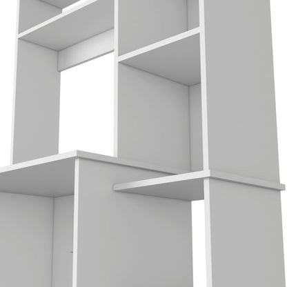 Tuhome Versalles Writing Desk with Two Superior Shelves, Five Side Open Storage Compartments, Space-Saving Modern Workstation Design for Studios and Offices, Ideal for Organization, Books, Accessories and Daily Productivity