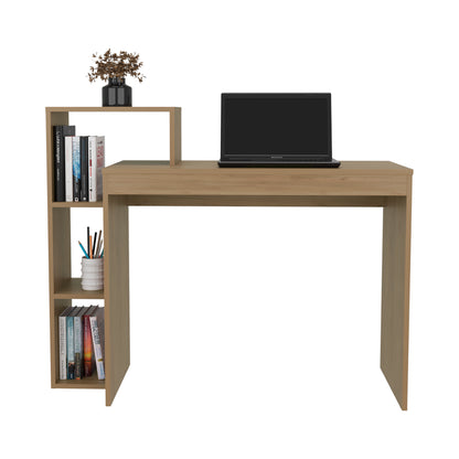 Britt 43" Wide Four Shelves Writting Desk, Home Office, Living Room, Gamer Desk Natural Oak