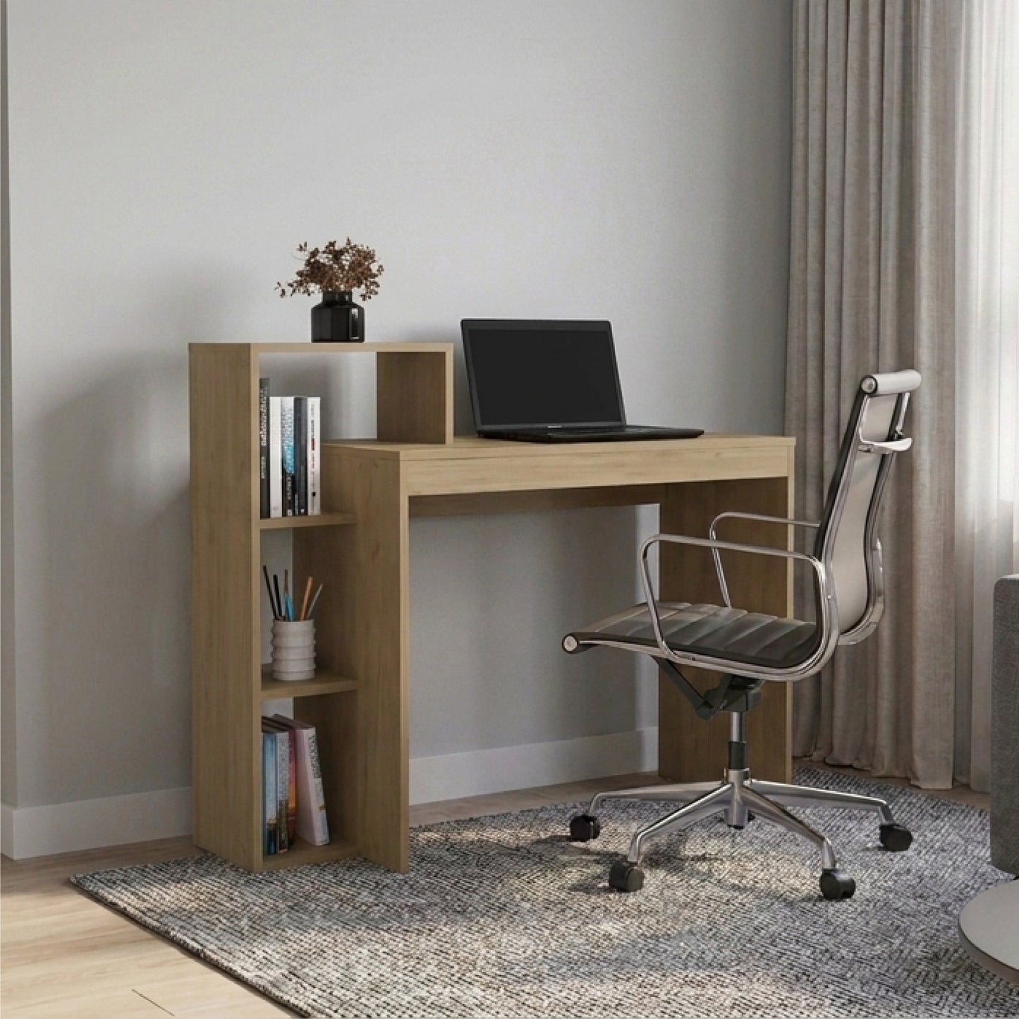 Britt 43" Wide Writting Desk, Dark Walnut