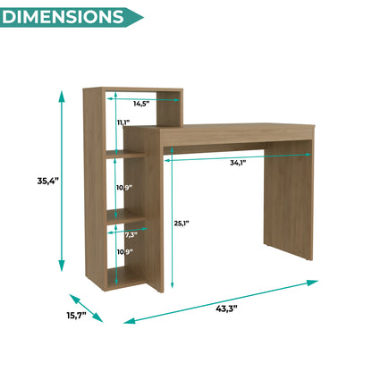 Britt 43" Wide Writting Desk, Dark Walnut