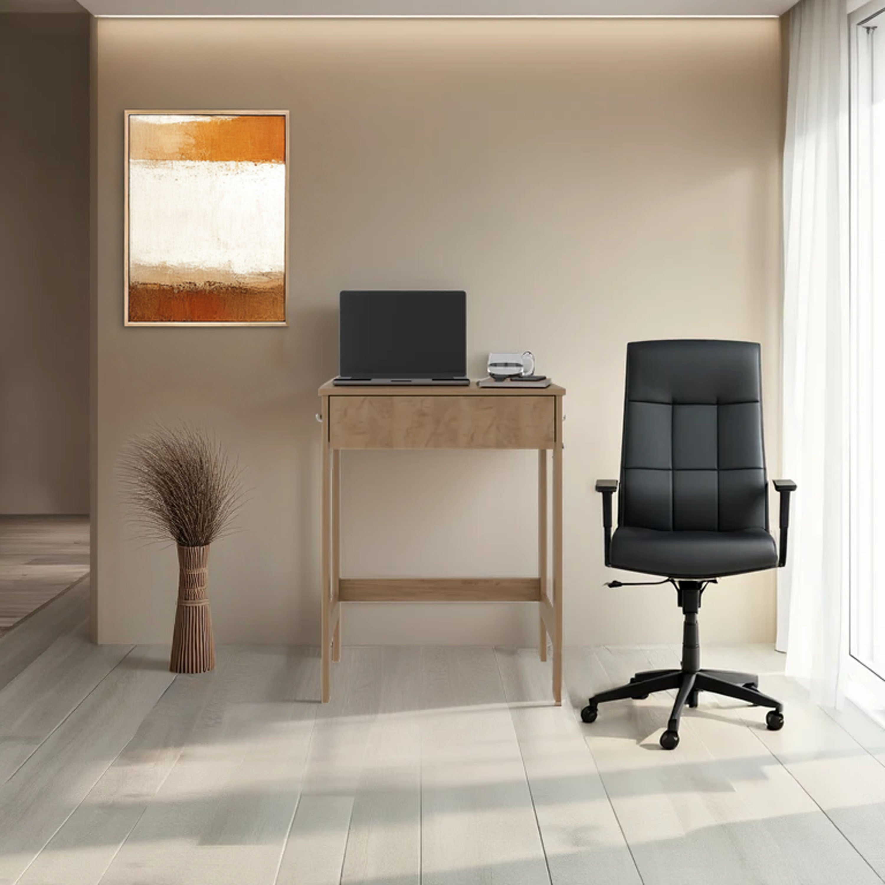 Hills Computer Geeks Hills Computer Desk with 2 Side Shelves and Spacious Worksurface, Mode ...