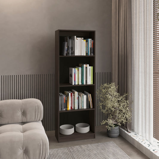 Home Tall Elegant 4-Shelf Bookcase, Open Storage