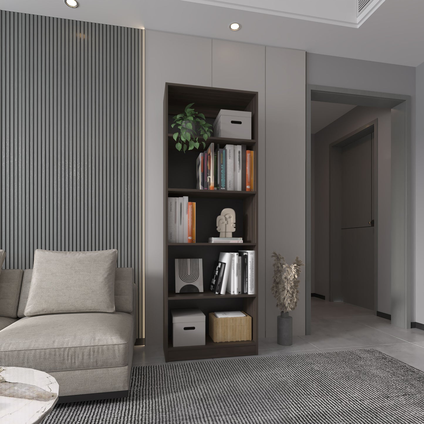 Home 4 Shelves Bookcase , Open Storage