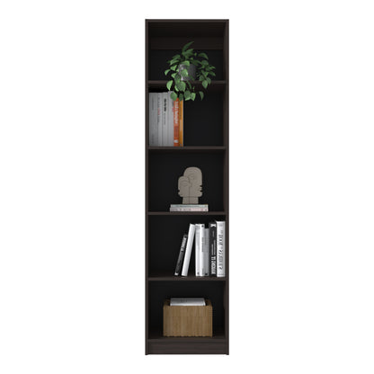 Home Slim 5 Shelves Narrow Bookcase With Open Shelves