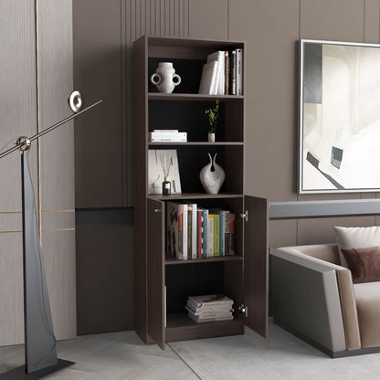 Home Two Door Bookcase, 2 Open Shelves And Concealed Storage
