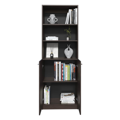 Home Two Door Bookcase, 2 Open Shelves And Concealed Storage