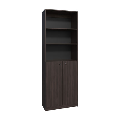 Home Two Door Bookcase, 2 Open Shelves And Concealed Storage