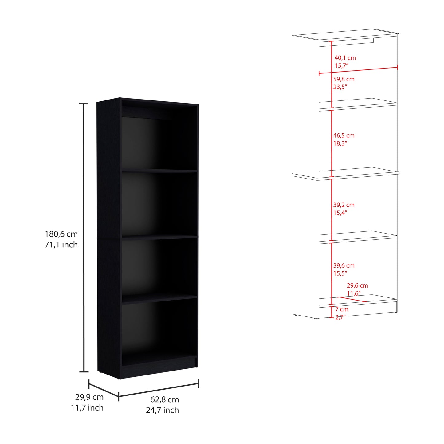 Home Bookcase with open shelves