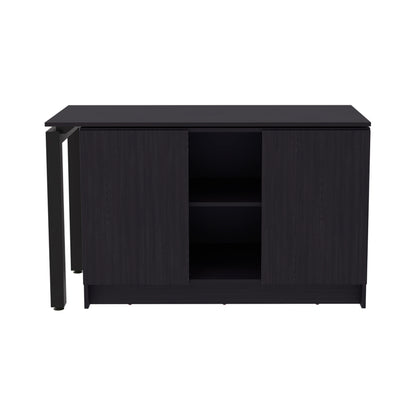 Alfie Rotable Desk 72-Inch Wide or Compact, Adjustable Workstation In Two Directions with Storage Compartments, For Home Office or Studio