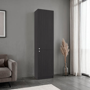 Home Tall Freestanding Bookcase with Double Doors and 5 Interior Storage Shelves, Vertical Storage Cabinet for Living Room, Office or Bedroom