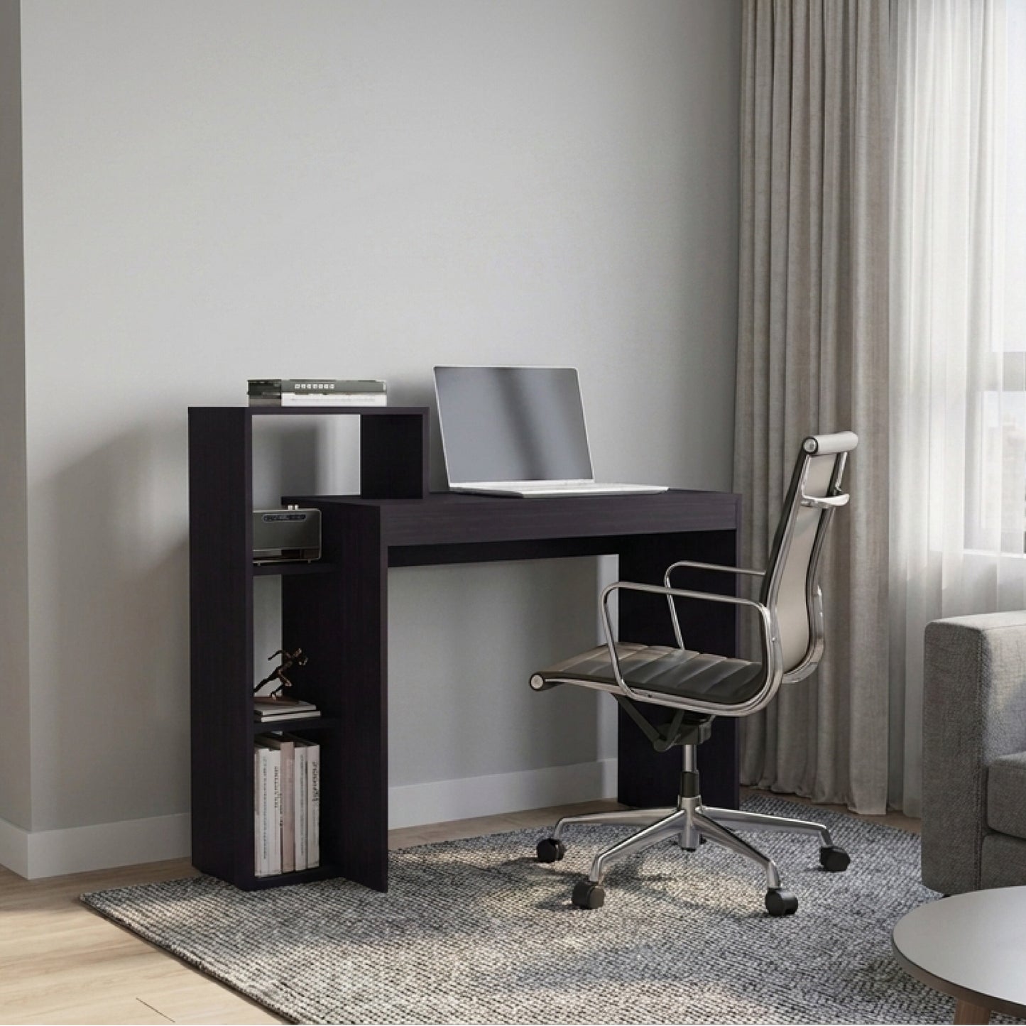 Britt 43" Wide Writting Desk, Dark Walnut