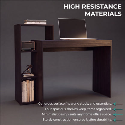 Britt 43" Wide Writting Desk, Dark Walnut