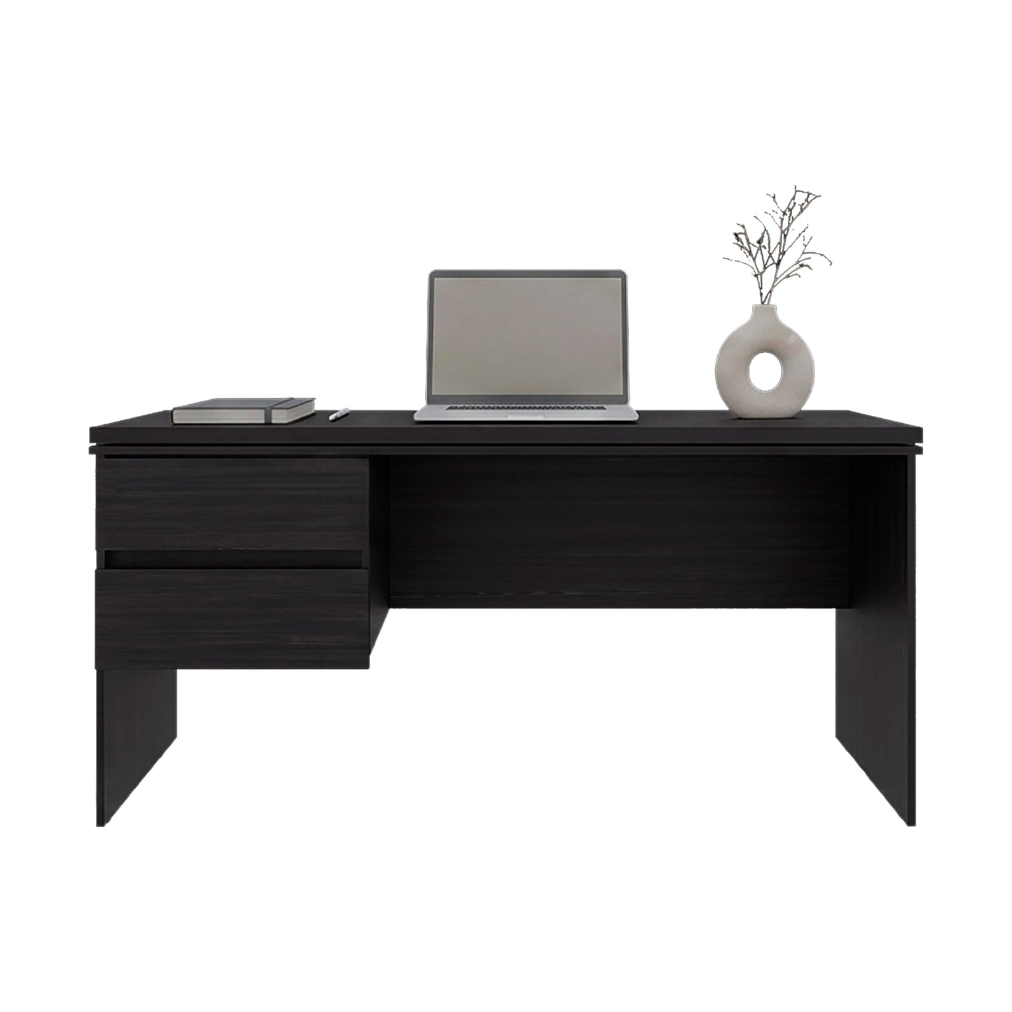Toronto Modern Computer Desk with Storage Shelves, Spacious Workstation, Writing Table for Home Office, Study, Bedroom or Remote Work