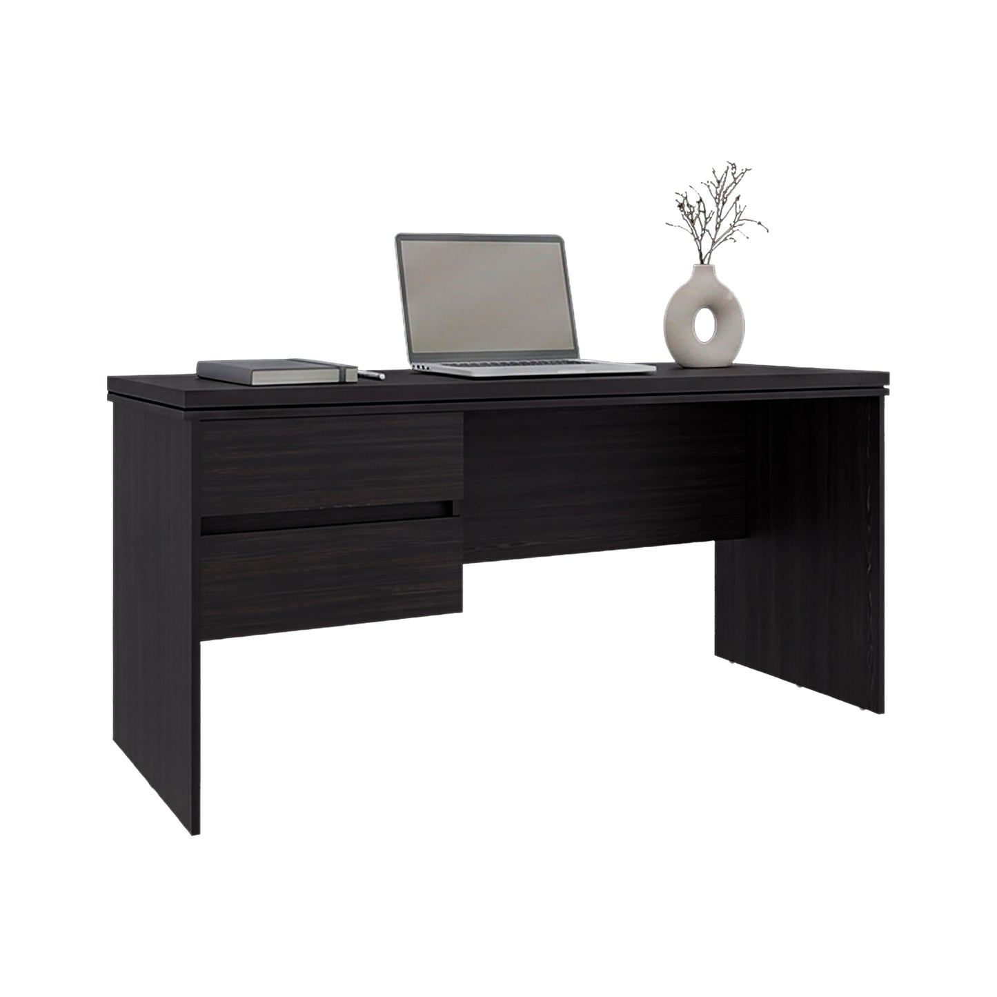 Toronto Modern Computer Desk with Storage Shelves, Spacious Workstation, Writing Table for Home Office, Study, Bedroom or Remote Work