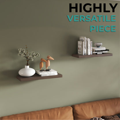 TUHOME Ecco 31.5-Inch Floating Shelves Set of Two with Hidden Brackets, Modern Wall-Mounted Shelves for Bedroom, Bathroom or Living Room Décor, Minimalist Display and Storage Solution for Books, Photos and Accessories