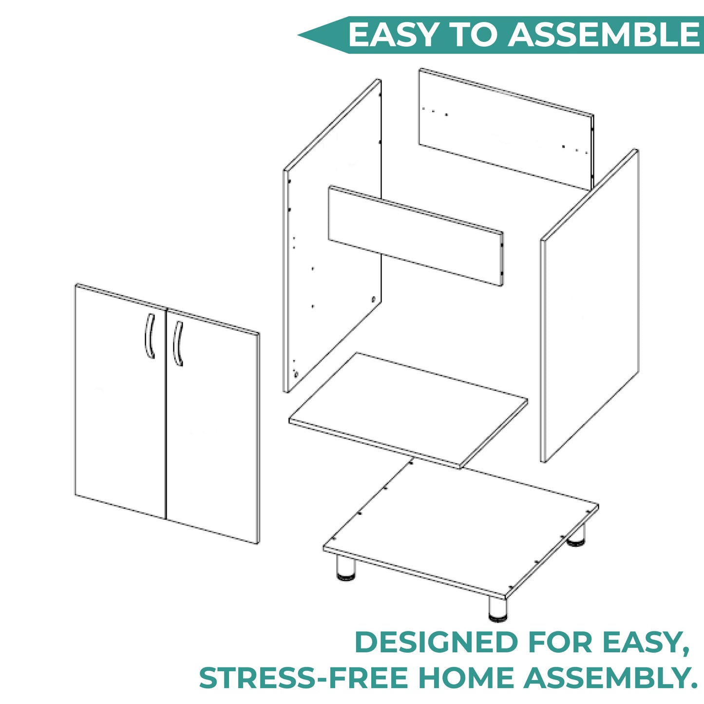 Foster Two Door Utility Tub and Sink, Freestanding Cabinet with 2 Interior Storager Shelves, Utility Sink for Laundry Rooms or Garage