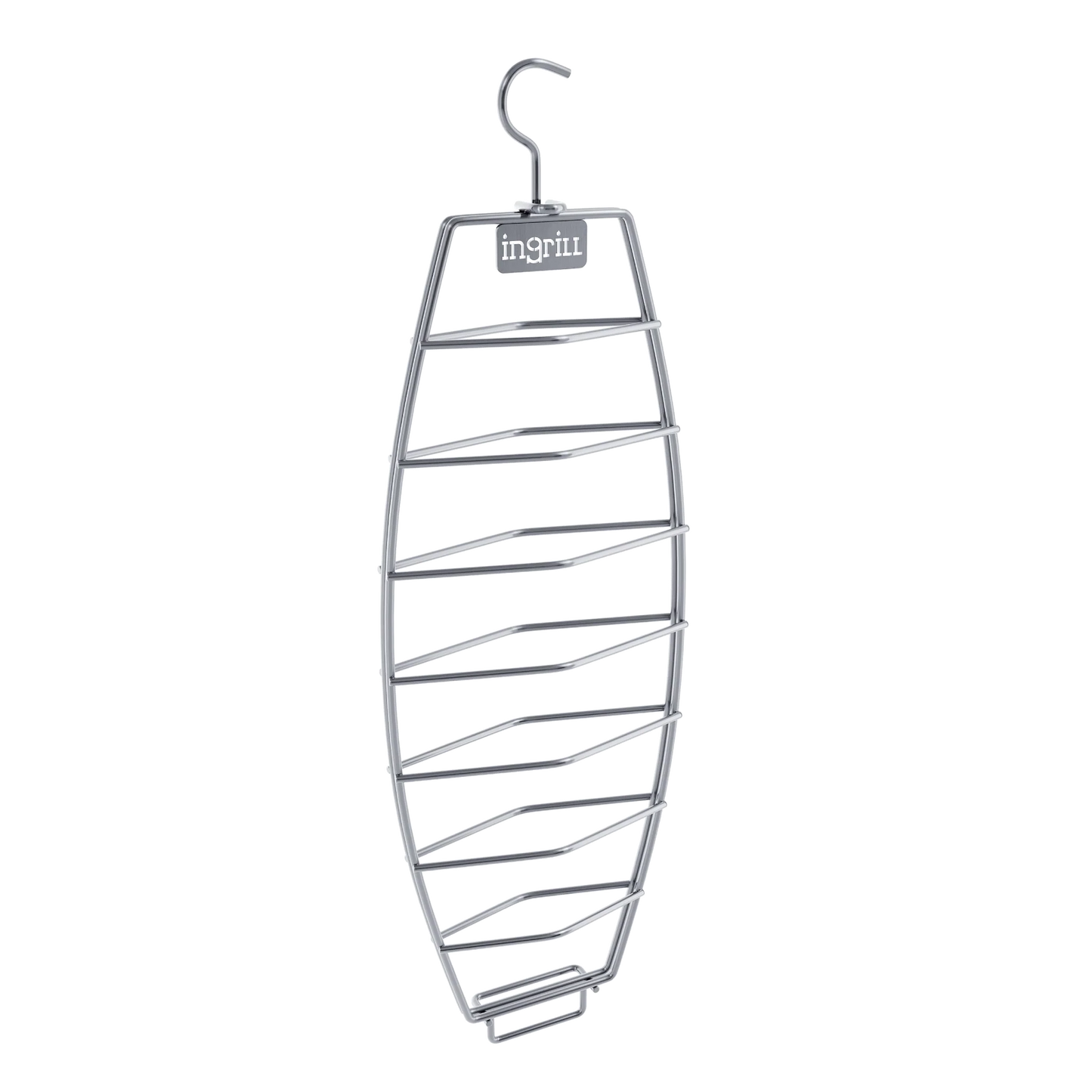 INGRILL Stainless Steel Fish Rack for Barrel & Drum Smokers – 304 Stainless Steel Hanging Fish Basket with Locking Hinge for Vertical Smoking & Grilling