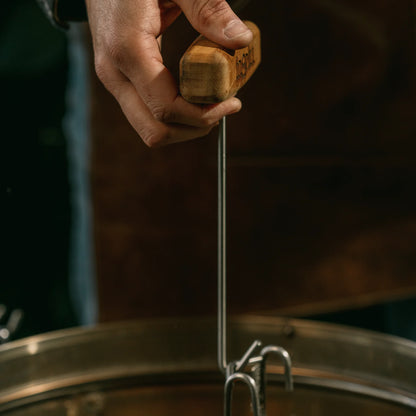 INGRILL Stainless Steel Meat Hook Tool for Barrel Smokers – Heavy-Duty 304 Stainless Steel BBQ Hook with Teak Wood Handle for Lifting, Hanging & Handling Meat