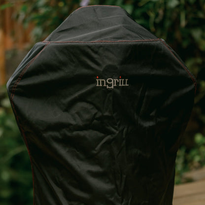 INGRILL Small Barrel Grill Cover – Weather-Resistant Waterproof Black Canvas Cover with Bottom Straps, Secure Outdoor Protection for Small Smokers