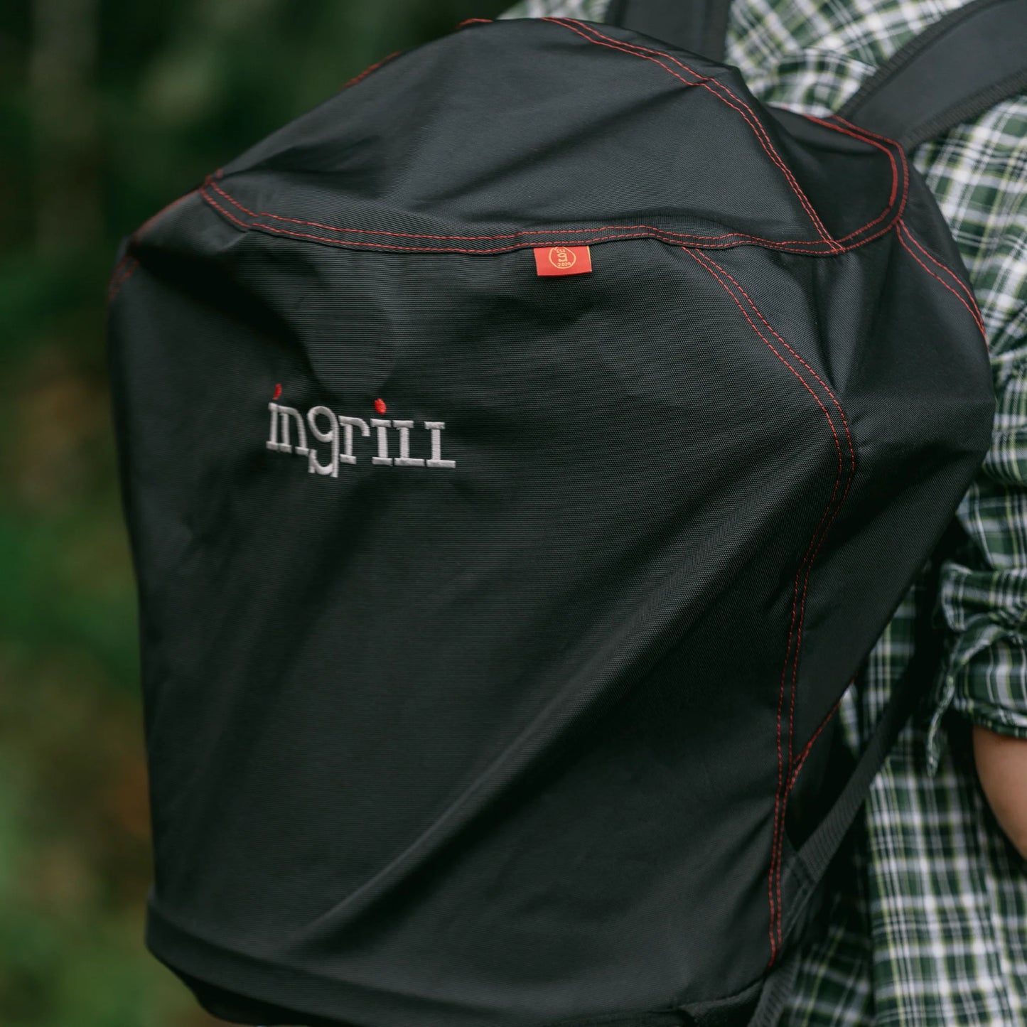 INGRILL Weather-Resistant Canvas Grill Cover Backpack – Waterproof Protective Carrying Bag with Shoulder Straps for Mini Barrel Grills