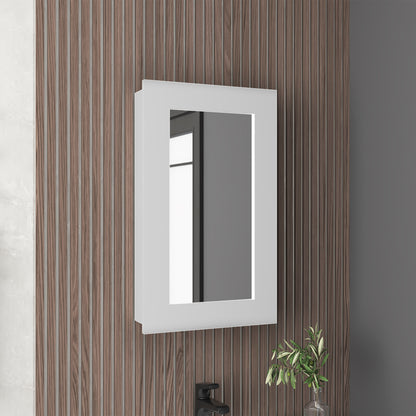 Juno 25.7" H x 15.7" W Narrow  Mirror Medicine Cabinet, One door with Three interior Shelves for Bathroom, Kitchen