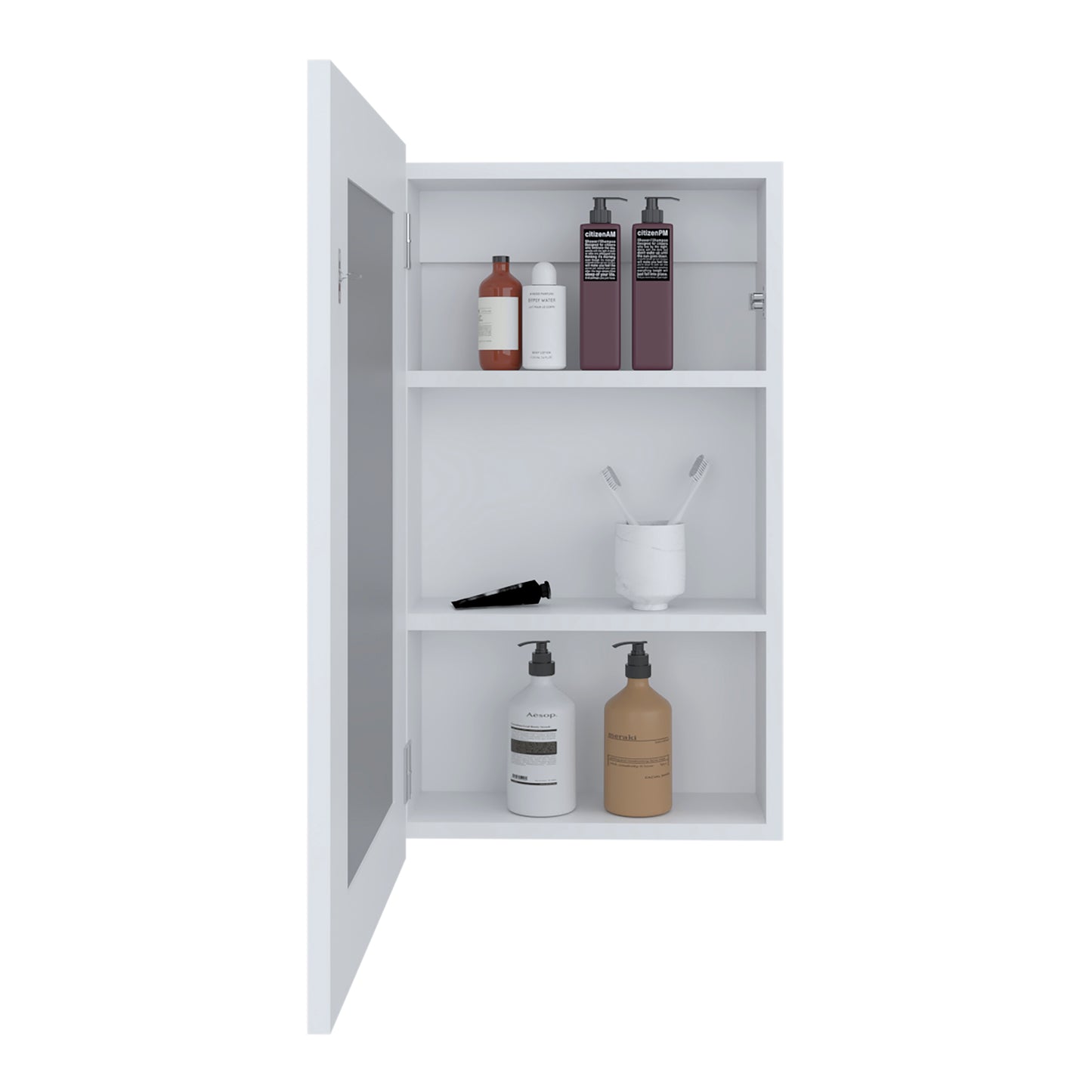 Juno 25.7" H x 15.7" W Narrow  Mirror Medicine Cabinet, One door with Three interior Shelves for Bathroom, Kitchen